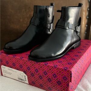 Tory Burch Womens Colton Leather Ankle Booties